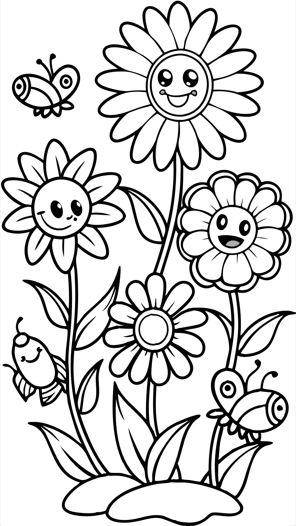 coloriage de fleurs pour enfants